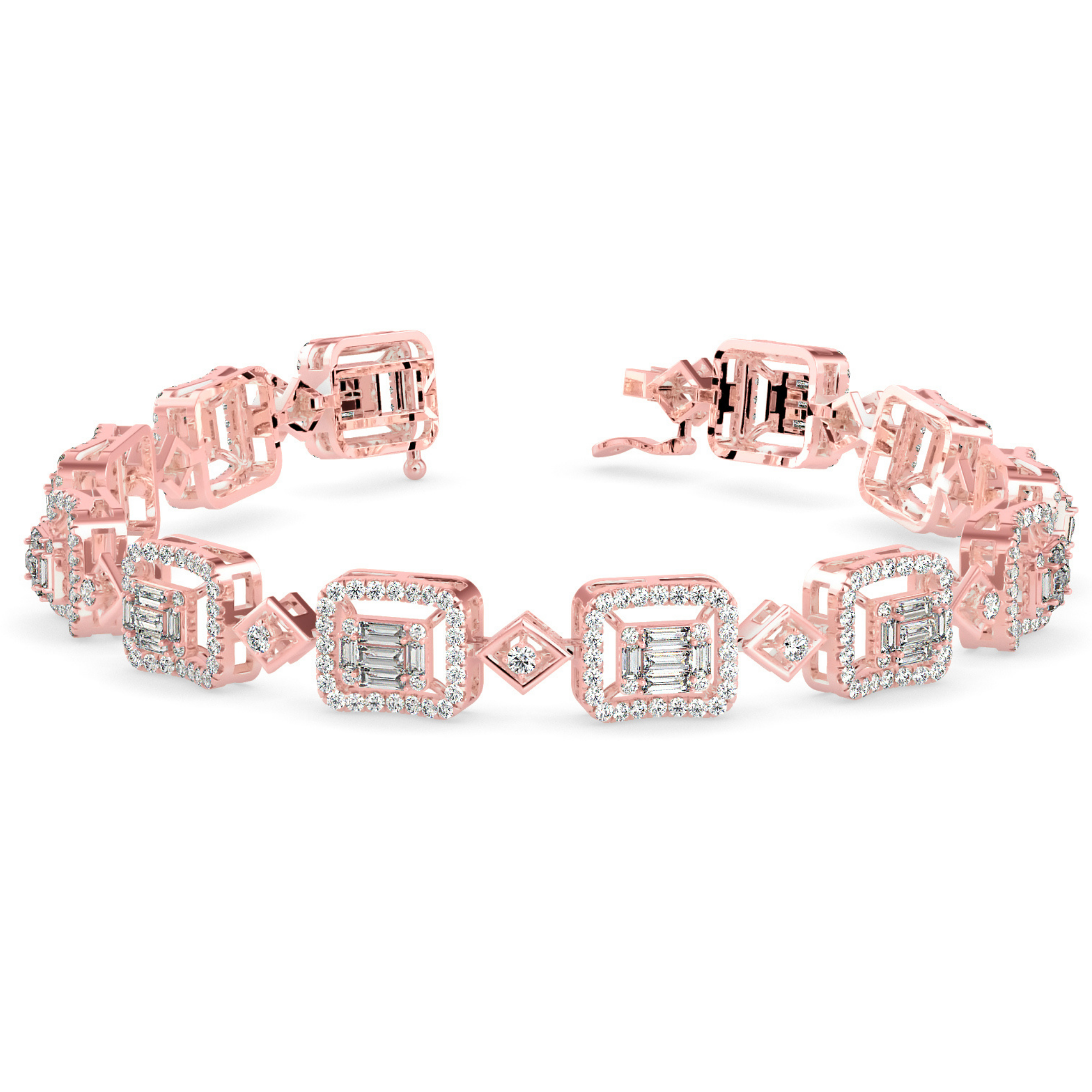 Buy Emerald Cut Baguette Diamond Bracelet For Women